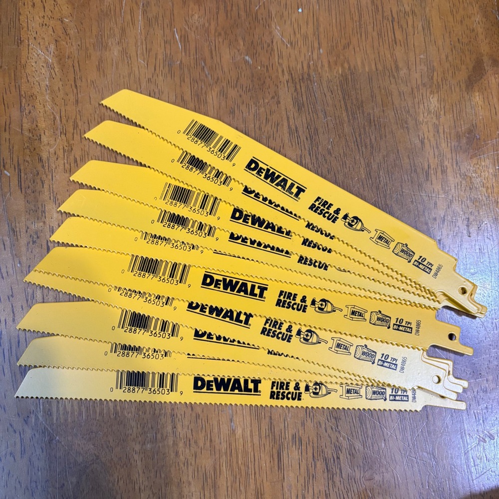 DEWALT DW4865 9in 10 TPI Fire & Rescue Reciprocating Saw Blades Lot of 10